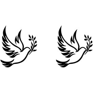 Tlily - 2X Metal Wall Art Peace Dove Olive Branch - Black White Outline Branches Wall Decor Tlily - 2X Metal Wall Art Peace Dove Olive Branch - Black White Outline Branches Wall Decor