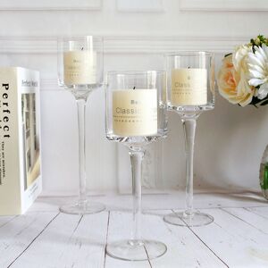 Livingandhome - 3PCS Elegant Tea Light Glass Candle Holders Wedding Table Centrepiece Decoration Livingandhome - 3PCS Elegant Tea Light Glass Candle Holders Wedding Table Centrepiece Decoration
