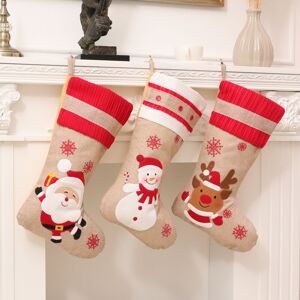 Tonchean - 3 Pieces Christmas Hanging Stockings Large Christmas Stocking Tree Fireplace Decoration Santa Claus Reindeer Snowmen Christmas Stocking Tonchean - 3 Pieces Christmas Hanging Stockings Large Christmas Stocking Tree Fireplace Decoration Santa Claus Reindeer Snowmen Christmas Stocking