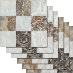 Tinor - 30 Pieces Self-adhesive Tile Stickers Waterproof Marble Tile Sticker Wall Decor Decal for Kitchen Bathroom-20x20cm Tinor - 30 Pieces Self-adhesive Tile Stickers Waterproof Marble Tile Sticker Wall Decor Decal for Kitchen Bathroom-20x20cm