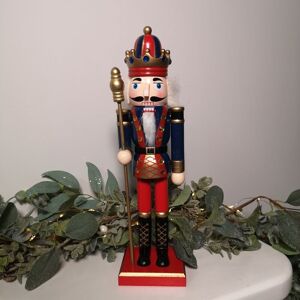 SAMUEL ALEXANDER 30cm Wooden Christmas Nutcracker Soldier Decoration with Blue Body SAMUEL ALEXANDER 30cm Wooden Christmas Nutcracker Soldier Decoration with Blue Body