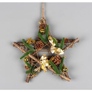 Shatchi - 35cm b/o led Twig Hanging Star Gold Shatchi - 35cm b/o led Twig Hanging Star Gold