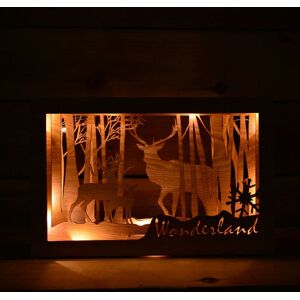 FESTIVE 37cm Wooden Christmas Wonderland Reindeer Scene Lit with 40 Warm White LED's FESTIVE 37cm Wooden Christmas Wonderland Reindeer Scene Lit with 40 Warm White LED's