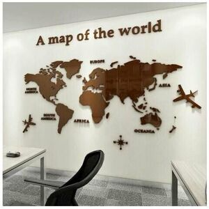 Dewdat - 3D Art World Map Murals Wall Stickers Wall Decoration Decor Decal Sticker Self-adhesive Murals Wall diy Acrylic Crystal Office Study Living Dewdat - 3D Art World Map Murals Wall Stickers Wall Decoration Decor Decal Sticker Self-adhesive Murals Wall diy Acrylic Crystal Office Study Living