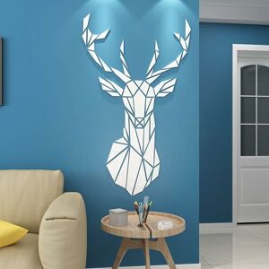 Hoopzi - 3D Mirror Wall Stickers, Deer Acrylic Wall Sticker, Self Adhesive diy Design Bedroom Living Room Decorative Acrylic Wall Sticker Creative 3D Hoopzi - 3D Mirror Wall Stickers, Deer Acrylic Wall Sticker, Self Adhesive diy Design Bedroom Living Room Decorative Acrylic Wall Sticker Creative 3D