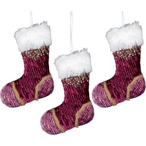 Shatchi - 3Pcs Pink Burgundy Mini Santa Stocking 15cm - Christmas Tree Hanging Decorations Ornaments Themed,3pcs Shatchi - 3Pcs Pink Burgundy Mini Santa Stocking 15cm - Christmas Tree Hanging Decorations Ornaments Themed,3pcs