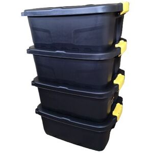 Samuel Alexander 4 x 24L Heavy Duty Storage Boxes - Storage Boxes Samuel Alexander 4 x 24L Heavy Duty Storage Boxes - Storage Boxes