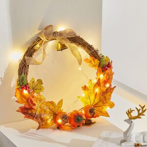 LIVINGANDHOME 40CM Halloween Autumn LED Light Pumkin Maple Leaves Garland LIVINGANDHOME 40CM Halloween Autumn LED Light Pumkin Maple Leaves Garland