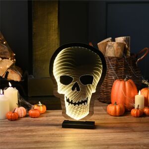 Samuel Alexander - 40cm Light up Halloween Skull Infinity Decoration with Warm White LEDs Samuel Alexander - 40cm Light up Halloween Skull Infinity Decoration with Warm White LEDs
