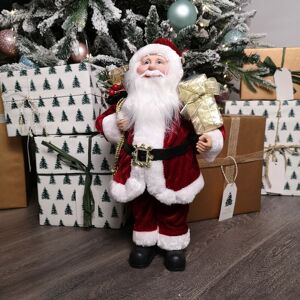 SAMUEL ALEXANDER 40cm Red Standing Santa with Gift Sack Christmas Indoor Decoration SAMUEL ALEXANDER 40cm Red Standing Santa with Gift Sack Christmas Indoor Decoration