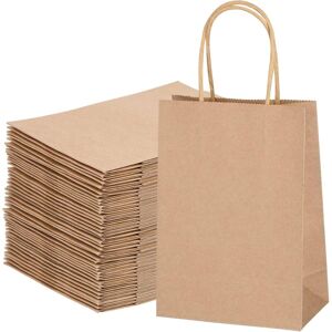 TINOR 40X Kraft Bag Brown Kraft Paper Bag Gift Bag with Handle Small Brown Kraft Paper Bag for Birthday Wedding Christmas and Party Celebrations, 21x15x8cm TINOR 40X Kraft Bag Brown Kraft Paper Bag Gift Bag with Handle Small Brown Kraft Paper Bag for Birthday Wedding Christmas and Party Celebrations, 21x15x8cm