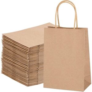 AOUGO 40X Kraft Bag, Brown Kraft Paper Bag, Gift Bag with Handle, Small Brown Kraft Paper Bag for Birthday, Wedding, Christmas and Party Celebrations, 21 x AOUGO 40X Kraft Bag, Brown Kraft Paper Bag, Gift Bag with Handle, Small Brown Kraft Paper Bag for Birthday, Wedding, Christmas and Party Celebrations, 21 x
