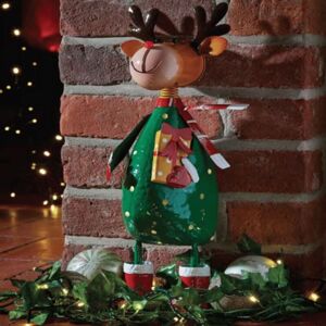SAMUEL ALEXANDER 44cm Hand Painted Metal Christmas Polka Dot Rudolph Decoration SAMUEL ALEXANDER 44cm Hand Painted Metal Christmas Polka Dot Rudolph Decoration