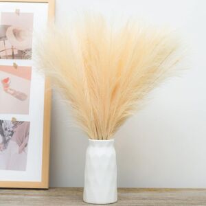 Tonchean - 45cm Artificial Pampas Grass Fake Plants 5 Stems for Flower Arrangement and Vase Filler for Home Wedding Decoration (45cm, Beige) Tonchean - 45cm Artificial Pampas Grass Fake Plants 5 Stems for Flower Arrangement and Vase Filler for Home Wedding Decoration (45cm, Beige)