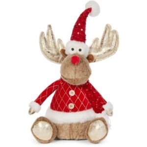 SAMUEL ALEXANDER 45cm Sitting Plush Golden Dancer Christmas Reindeer Decoration SAMUEL ALEXANDER 45cm Sitting Plush Golden Dancer Christmas Reindeer Decoration