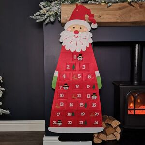 Samuel Alexander - 45cm x 115cm Felt Santa Advent Calendar Christmas Decoration in Red Samuel Alexander - 45cm x 115cm Felt Santa Advent Calendar Christmas Decoration in Red