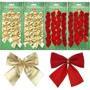 CYSLMUK 48 Pieces Festival Bow Decorations 50 mm Christmas Ribbon Bows Ornaments for Christmas Wreath Tree New Year Decoration, Red and Gold (50 mm) CYSLMUK 48 Pieces Festival Bow Decorations 50 mm Christmas Ribbon Bows Ornaments for Christmas Wreath Tree New Year Decoration, Red and Gold (50 mm)