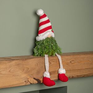 Samuel Alexander - 48cm Red and White Christmas Tree Sitting Gonk with Dangly Legs and Striped Hat Samuel Alexander - 48cm Red and White Christmas Tree Sitting Gonk with Dangly Legs and Striped Hat