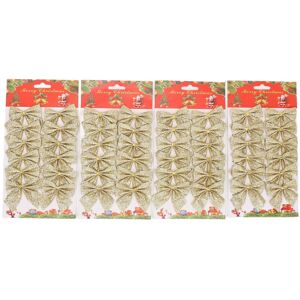 GROOFOO 48pcs Xmas Tree Bow Decoration Miniature Xmas Tree Bow Ornament Hanging Xmas Garland Bows For Home Party Gold GROOFOO 48pcs Xmas Tree Bow Decoration Miniature Xmas Tree Bow Ornament Hanging Xmas Garland Bows For Home Party Gold