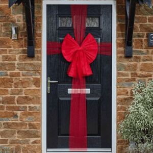 SAMUEL ALEXANDER 49 x 52cm Large Red Christmas Front Door Bow Decoration SAMUEL ALEXANDER 49 x 52cm Large Red Christmas Front Door Bow Decoration