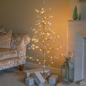 FESTIVE PRODUCTIONS 4ft LED Pre Lit Champagne Gold Christmas Twig Tree Indoor Plug In Decoration FESTIVE PRODUCTIONS 4ft LED Pre Lit Champagne Gold Christmas Twig Tree Indoor Plug In Decoration