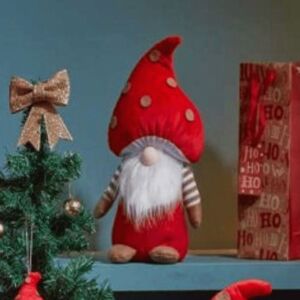 SAMUEL ALEXANDER 50cm Red Soft Festive Porta-Bella Christmas Mushroom Gonk Decoration SAMUEL ALEXANDER 50cm Red Soft Festive Porta-Bella Christmas Mushroom Gonk Decoration