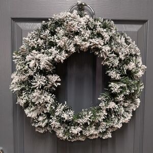 SAMUEL ALEXANDER 50cm Snow Flocked Imperial Pine Christmas Wreath SAMUEL ALEXANDER 50cm Snow Flocked Imperial Pine Christmas Wreath