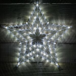 Samuel Alexander - 50cm White 100 led Window Star Light Up Indoor/Outdoor Christmas Decorations Samuel Alexander - 50cm White 100 led Window Star Light Up Indoor/Outdoor Christmas Decorations