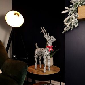SAMUEL ALEXANDER 56cm Rattan Woven Christmas Prancer Reindeer Decoration SAMUEL ALEXANDER 56cm Rattan Woven Christmas Prancer Reindeer Decoration