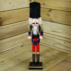 SAMUEL ALEXANDER 60cm Christmas Nutcracker Wooden Soldier Decoration - Blue Jacket Fur Hat SAMUEL ALEXANDER 60cm Christmas Nutcracker Wooden Soldier Decoration - Blue Jacket Fur Hat