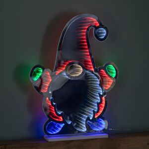 SAMUEL ALEXANDER 60cm Light up Christmas Gnome Infinity Light Decoration with Multi-Coloured LEDs SAMUEL ALEXANDER 60cm Light up Christmas Gnome Infinity Light Decoration with Multi-Coloured LEDs