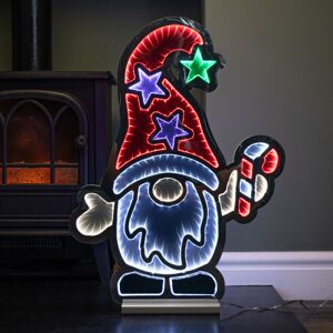 SAMUEL ALEXANDER 60cm Light up Christmas Gonk with Candy Cane Infinity Decoration with LEDs SAMUEL ALEXANDER 60cm Light up Christmas Gonk with Candy Cane Infinity Decoration with LEDs