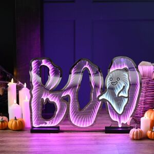 Samuel Alexander - 60cm Light up Halloween boo Infinity Decoration with Pink and White LEDs Samuel Alexander - 60cm Light up Halloween boo Infinity Decoration with Pink and White LEDs