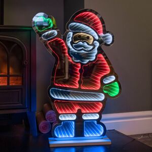 SAMUEL ALEXANDER 60cm Light up Waving Santa Christmas Infinity Decoration with Multi-Coloured LEDs SAMUEL ALEXANDER 60cm Light up Waving Santa Christmas Infinity Decoration with Multi-Coloured LEDs