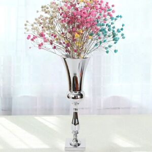 CNCEST 64cm Silver Iron Flower Vase Luxury Table Flower Vase Large Stunning Flower Vase for Wedding Engagement Living Room Dining Table Decoration CNCEST 64cm Silver Iron Flower Vase Luxury Table Flower Vase Large Stunning Flower Vase for Wedding Engagement Living Room Dining Table Decoration
