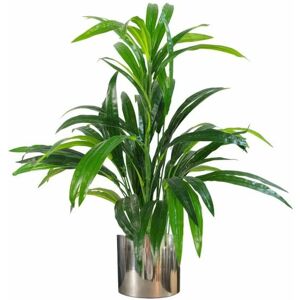 Leaf - 65cm Artificial Realistic Bamboo Shrub Plant with Silver Metal Planter Leaf - 65cm Artificial Realistic Bamboo Shrub Plant with Silver Metal Planter