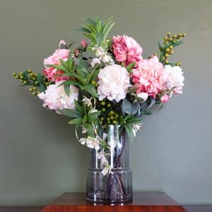 Leaf 65cm Mixed Peonies Glass Vase Leaf 65cm Mixed Peonies Glass Vase