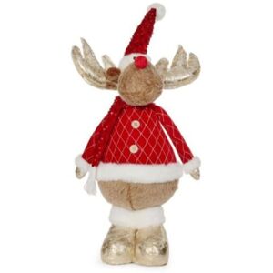 SAMUEL ALEXANDER 65cm Standing Plush Golden Cupid Christmas Reindeer Decoration SAMUEL ALEXANDER 65cm Standing Plush Golden Cupid Christmas Reindeer Decoration