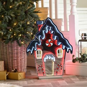 SAMUEL ALEXANDER 66cm Light up Gingerbread House Christmas Decoration with Red and White LEDs SAMUEL ALEXANDER 66cm Light up Gingerbread House Christmas Decoration with Red and White LEDs