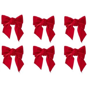 TLILY 6Pc Red Bow Xmas Napkin Holder Rings Chic Flannel Buckle for Birthday Wedding Dining Table Decoration TLILY 6Pc Red Bow Xmas Napkin Holder Rings Chic Flannel Buckle for Birthday Wedding Dining Table Decoration