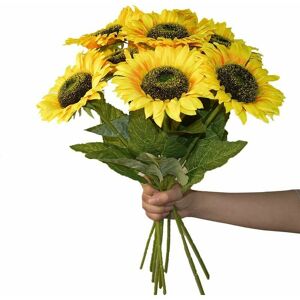 TRIMEC 6PCS Tournesols artificiels - Faux tournesols en soie en vrac avec longues tiges pour la décoration de la maison du jardin et de la fête (Jaune) TRIMEC 6PCS Tournesols artificiels - Faux tournesols en soie en vrac avec longues tiges pour la décoration de la maison du jardin et de la fête (Jaune)