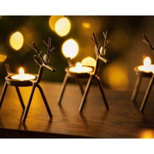 MARCO PAUL 6x Christmas Reindeer Tea Light Candle Holders & Tealights MARCO PAUL 6x Christmas Reindeer Tea Light Candle Holders & Tealights