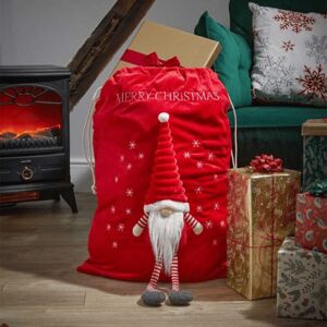 SAMUEL ALEXANDER 70cm Large Red Christmas Gonk Gift Sack with Drawstring SAMUEL ALEXANDER 70cm Large Red Christmas Gonk Gift Sack with Drawstring