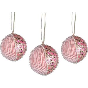 SHATCHI 7cm Bauble Baby Pink - 3Pcs Christmas Hanging Decorations SHATCHI 7cm Bauble Baby Pink - 3Pcs Christmas Hanging Decorations