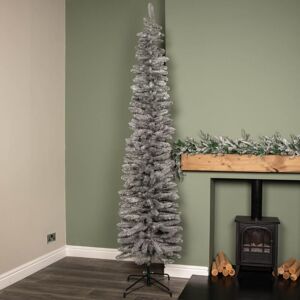 Samuel Alexander - 8ft (2.4m) Grey Artificial Pencil Christmas Tree With Green Metal Stand and 460 Tips Samuel Alexander - 8ft (2.4m) Grey Artificial Pencil Christmas Tree With Green Metal Stand and 460 Tips