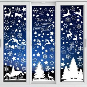 Ontway - 9 Sheets Christmas Window Stickers, Snowflakes Christmas Decoration Window Stickers Christmas Reusable Window Stickers Electrostatic pvc Ontway - 9 Sheets Christmas Window Stickers, Snowflakes Christmas Decoration Window Stickers Christmas Reusable Window Stickers Electrostatic pvc