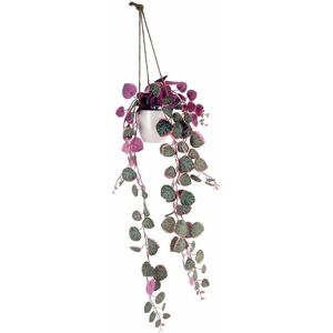 Leaf - 90cm Artificial Potted Trailing Hanging Pink Plant Realistic - String of Hearts Leaf - 90cm Artificial Potted Trailing Hanging Pink Plant Realistic - String of Hearts