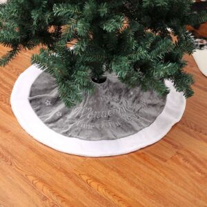 CYSLMUK 90cm Grey Plush Christmas Tree Skirt, White Christmas Tree Skirt Cover, Christmas Tree Stand, Christmas Tree Cushion (Grey) CYSLMUK 90cm Grey Plush Christmas Tree Skirt, White Christmas Tree Skirt Cover, Christmas Tree Stand, Christmas Tree Cushion (Grey)
