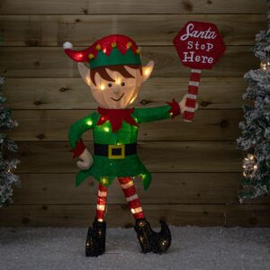 SAMUEL ALEXANDER 98cm Light up Standing Christmas Elf with Red Hat and 50 Warm White LEDs SAMUEL ALEXANDER 98cm Light up Standing Christmas Elf with Red Hat and 50 Warm White LEDs