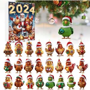SJQKA Advent Calendar 2024 - 2D Advent Calendar with Santa Hat - Hanging Home Decoration for Christmas Party - Hen Design - 24 Days - Chicken SJQKA Advent Calendar 2024 - 2D Advent Calendar with Santa Hat - Hanging Home Decoration for Christmas Party - Hen Design - 24 Days - Chicken